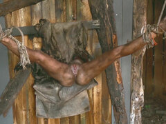 Bizarre, Noire, Sucer une bite, Bondage, Fétiche, Léchez, De plein air, Rugueux