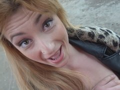 Young slut with big naturals takes money for her service