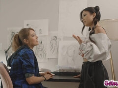 Blondine, Hochschule, Brille, Interrassisch, Lesbisch, Masturbation, Party, Titten