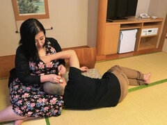Asiatisch, Wohlbeleibte schöne frauen, Grosser arsch, Grosse titten, Blasen, Nahaufnahme, Japanische massage, Reif