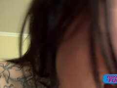 Lécher le cul, Sucer une bite, Brunette brune, Domination, Hôtel, Mamelons, Nue, Orgasme