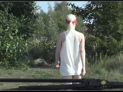 Amateur, Tetas grandes, Rubia, Tetona, Despelote, Tetas naturales, Al aire libre, Tetas