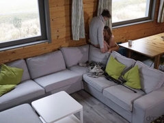 Arsch, Braunhaarige, Paar, Hundestellung, Kurzes haar, Tätowierung, Tanga, Ehefrau