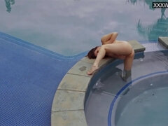 Beauté, Gros seins, Blonde, Hard, Léchez, Orgasme, Public, Sous marin