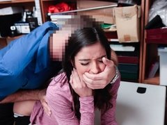 Mamada, Morena, Garganta profunda, Sexo duro, Lencería, Oficina, Policía, Tetas