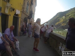 Flashing My Breasts And Slit In Italy - Blond Hair Babe