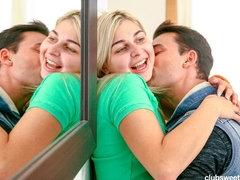 お尻, デカチン, ブロンド, フェラチオ, ボンデージ, カワイイ, キス, オッパイの