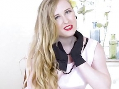 Gros seins, Blonde, Britannique, Doigter, Talons, Lingerie, Nylon, Rétro