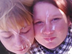 Leie, Bisexuell, Spermaladung, Europäisch, Aufs gesicht abspritzen, Reif, Im freien, Russisch