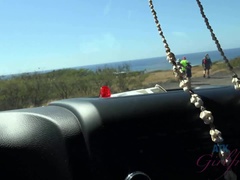 Playa, Rubia, Mamada, Novia, Al aire libre, Pequeña, Público, Coño