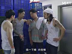 Asiatique, Beauté, Gros seins, Sucer une bite, Chinoise, Tir de sperme, Nénés