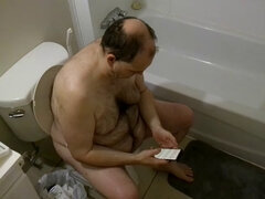 Dad in the shower on the morning of March 31, 2024.