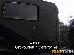 Leie, Blasen, Britisch, Auto, Polizei, Pov, Öffentlich, Rotschopf