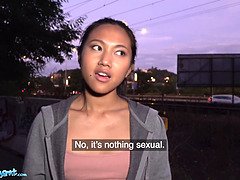 素人, アジア人, デカチン, バック, アウトドア, 小柄, 現実, オッパイの