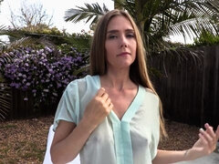 Geweldig, Blond, Vingeren, Gapende, Masturbatie, Buiten, Strippen, Tiener