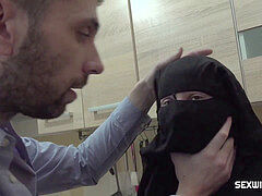 hairy muslim wife was punished by stiff fuck-fest