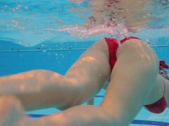 Cul, Femelle, Public, Adolescente, Serré, Nénés, Sous marin, Mouillée