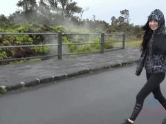 Ariel loves spending the day checking out the volcano, and the ocean.
