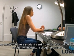 Sex with manager gives the coed a chance to continue study