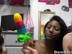 Chica, Dormitorio, Negro, Lesbiana, Fiesta, Coño, Realidad, Juguetes