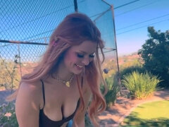 Tennis Date Turns Into Sneaky Fuck - Big ass redhead in outdoor hardcore