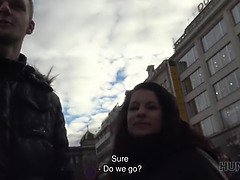 Hunter finds greedy whore on Vaclav square in Prague