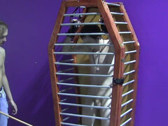 Caged boy wants his master to set him free and fuck him