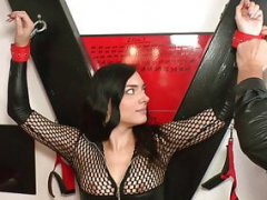 Bondage domination sadisme masochisme, Brunette brune, Tir de sperme, Fétiche, Allemand, Cuir, Adolescente, Nénés