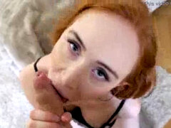 素人, フェラチオ, イギリス人, 大学生, カップル, 中出し, 彼女, 赤毛