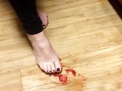 first time srawberry foot crush