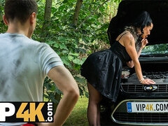 Zwart, Rondborstig, Auto, Man die toekijkt, Lul, Hd, Verleid, Kousen