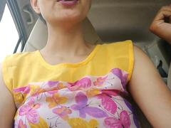 Anal, Tante, Sucer une bite, Voiture, Éjaculation interne, Indienne, Maman, De plein air