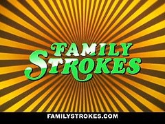 Stepson sneaks up on stepmom while she cooks & fucks her hard from behind