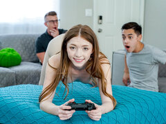 18, フェラチオ, チアリーダー, バック, ダブル開発, 3p男男女, 三人, オッパイの