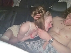Anal, Papa, Femelle, Muscle, Orgasme, Fête, Petite femme, Belle mère