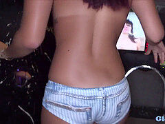 Gloryhole rump stunner tears up and cocksucks