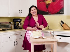 Tetas grandes, Pajear, Cocina, Pezones, Coño, Solo, Medias largas, Juguetes