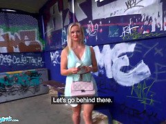 Big Tits Blonde Lily Joy Fucked Behind Train Station