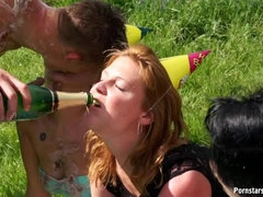 Nahrung, Gruppe, Selbstgemacht, Lesbisch, Orgie, Im freien, Party, Swingers