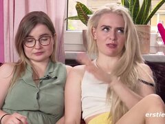 Blond, Stel, Seksspeelgoed, Vingeren, Duits, Lesbisch, Likken, Speelgoed