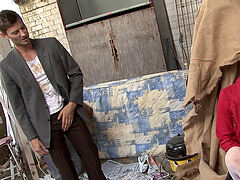 Grote kont, Bruinharig, Vrouw, Geld, Kut duiken, Kousen, Tietenklus, Tieten likken