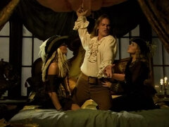 Mature pirate still able to satisfy two smoking-hot blondes
