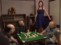 Daughter fuck dads' friend after play mahjong