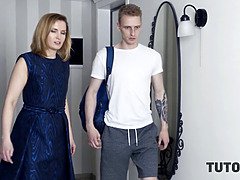 バック, 試験, 毛深い, 熟年, 淫乱熟女, ロシア人, ストッキング, 教師
