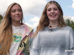 Enthousiasteling, Blond, Vingeren, Duits, Lesbisch, Likken, Natuurlijke tieten, Kut duiken