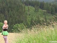 Blonde, Club, Public, Rasée, Solo, Jarretelles, Adolescente, Jouets
