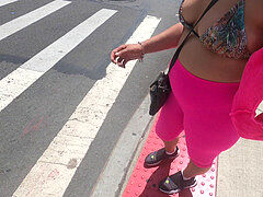 Bikini, Despelote, Al aire libre, Bragas, Público, Voyeur