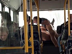 Dirty sex in a public city bus
