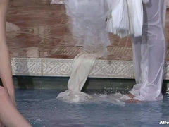 Невеста, Женские бои, Атлас, Софткор, Чулки, Влажная