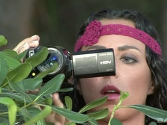 Morena, Corrida, Polla, Al aire libre, Perforación, Coño, Trio